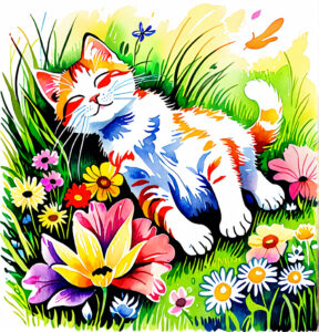 Sketch to Image cat watercolor