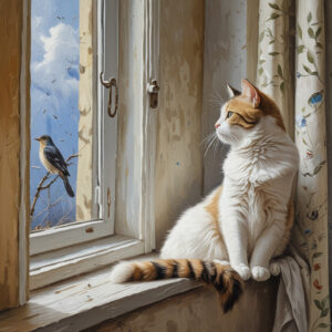 text to image cat oilpainting