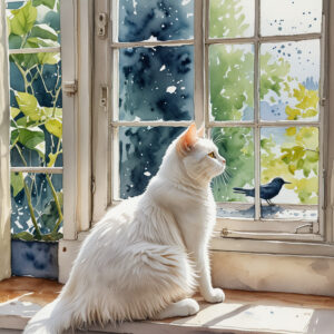 text to image cat watercolor