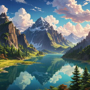 text to image landscape anime