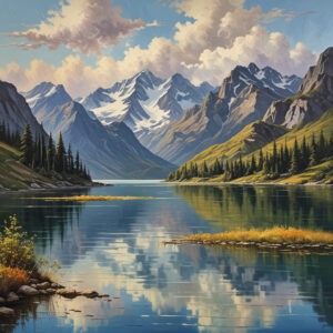 text to image landscape oilpainting